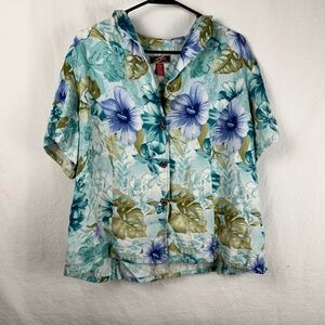 La Cabana Women's Short Sleeve Button up